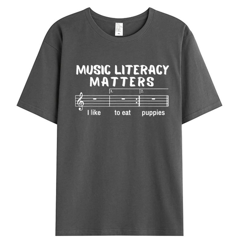 Music Literacy Matters ผู้ชายผ้าฝ้ายเสื้อ 3XL เสื้อยืดพิมพ์ Tops & Tees 2025 เทศกาลส่วนลด TShirt ชายเสื้อผ้า