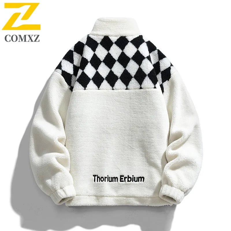 سترة صوف رجالية من COMXZ ماركة كورية عصرية خفيفة الوزن فضفاضة لرحلة الثلج سترة شتوية للمشي اليومي معطف ببطانة عالية الجودة #3