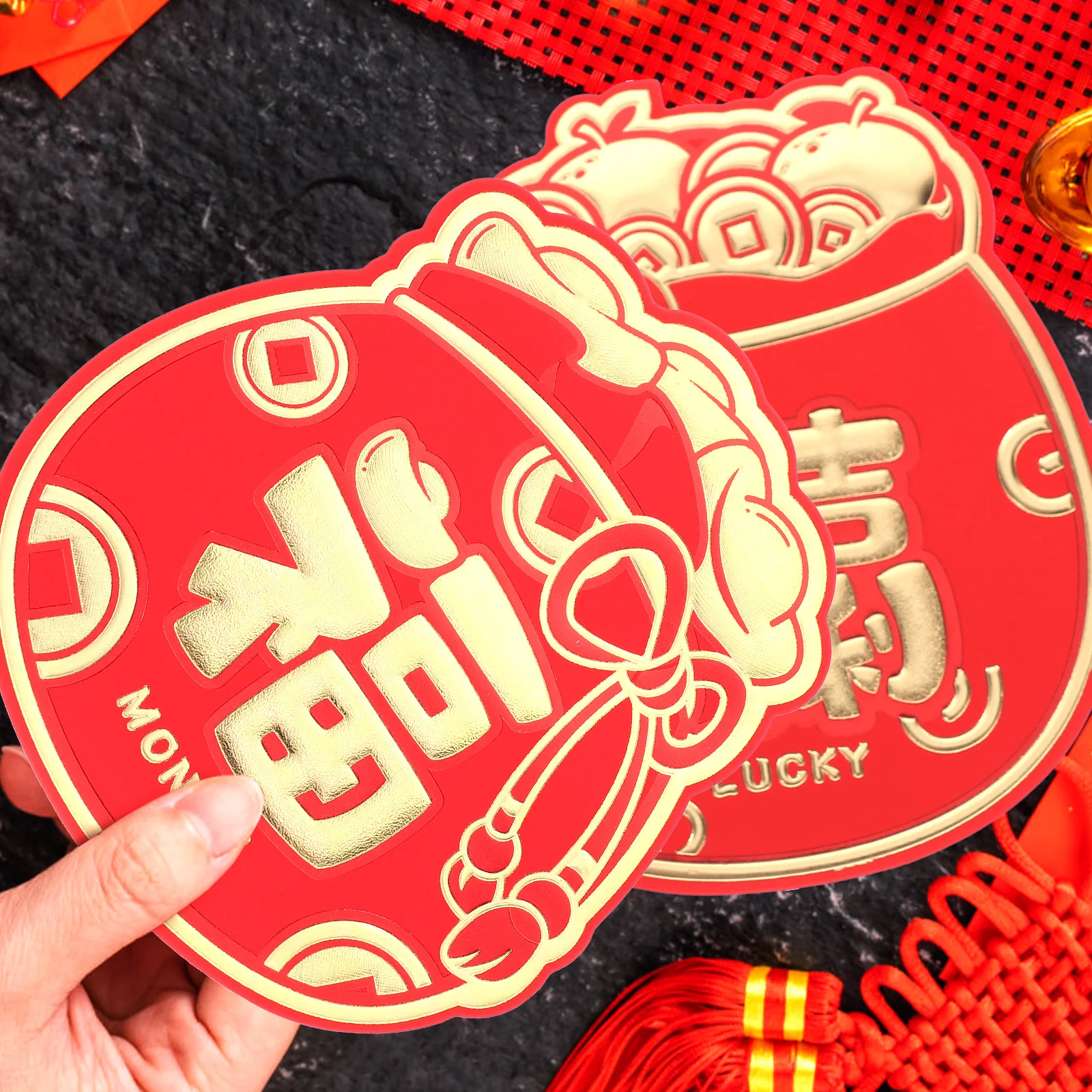 

12 Pcs Red Envelopes Money Packet Chinese New Year Gift 2024 Dragon Pattern Spring Festival Pouches