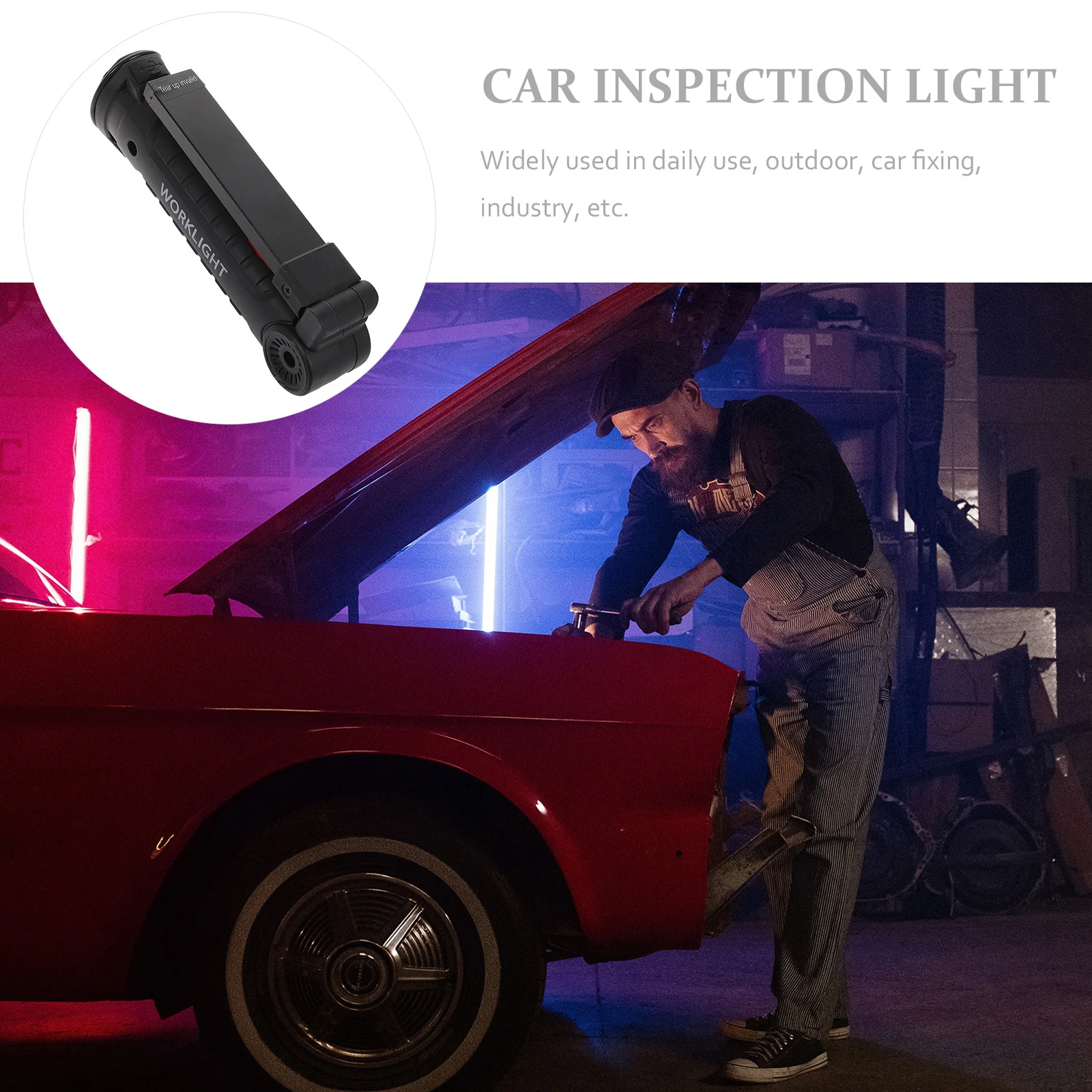 

1Pcs LED Emergency Rechargeable Work Light Foldable Rotatable USB Charging Magnetic Car Repair Lamp Outdoor Camping