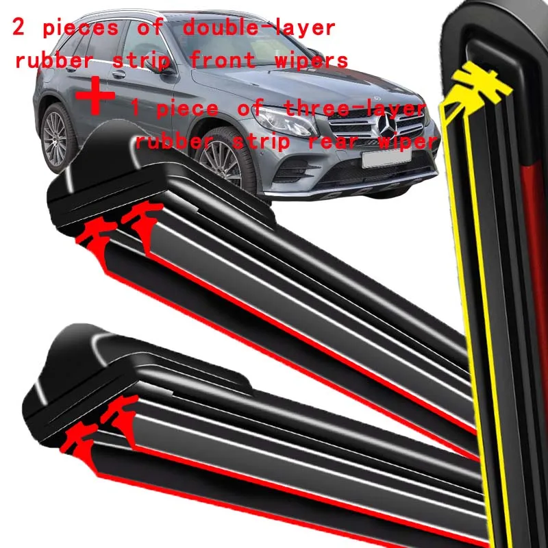 

Для Mercedes Benz GLC-Class X253 2015-2022 2016 стеклоочиститель передние и задние щетки стеклоочистителя лобовое стекло щетки для окон 22 "+ 22" + 12"