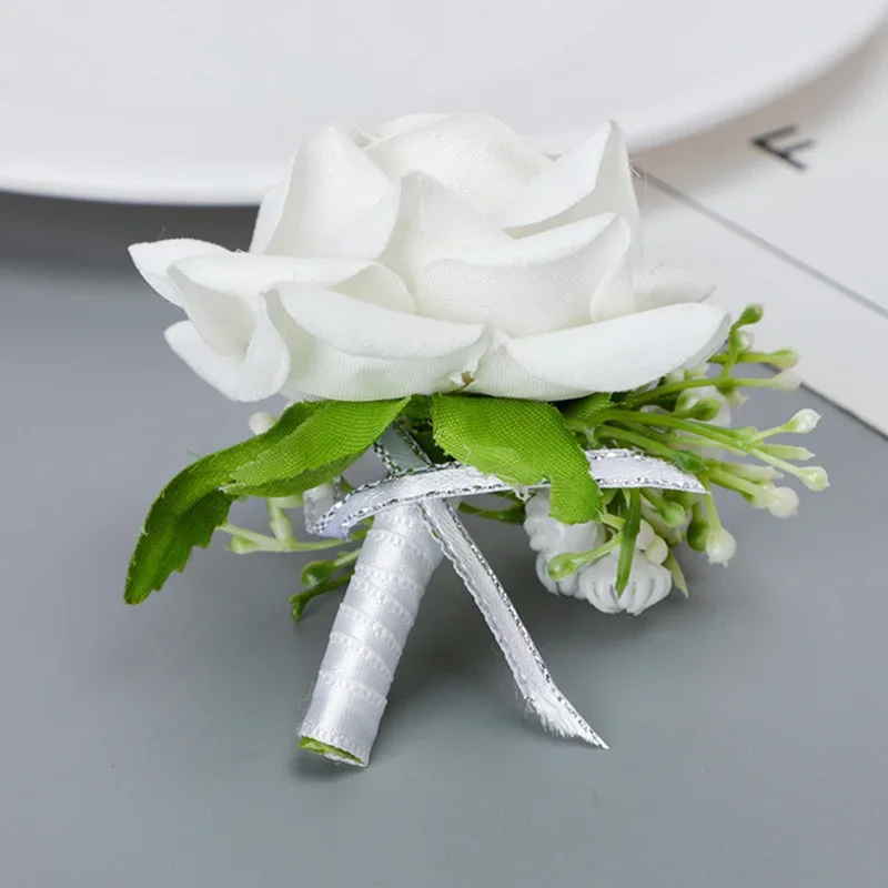 Seda rosa pulso corsage flor conjunto casamento nupcial pulso flor corsage mão flor baile de formatura cocktail festa corsage boutonniere