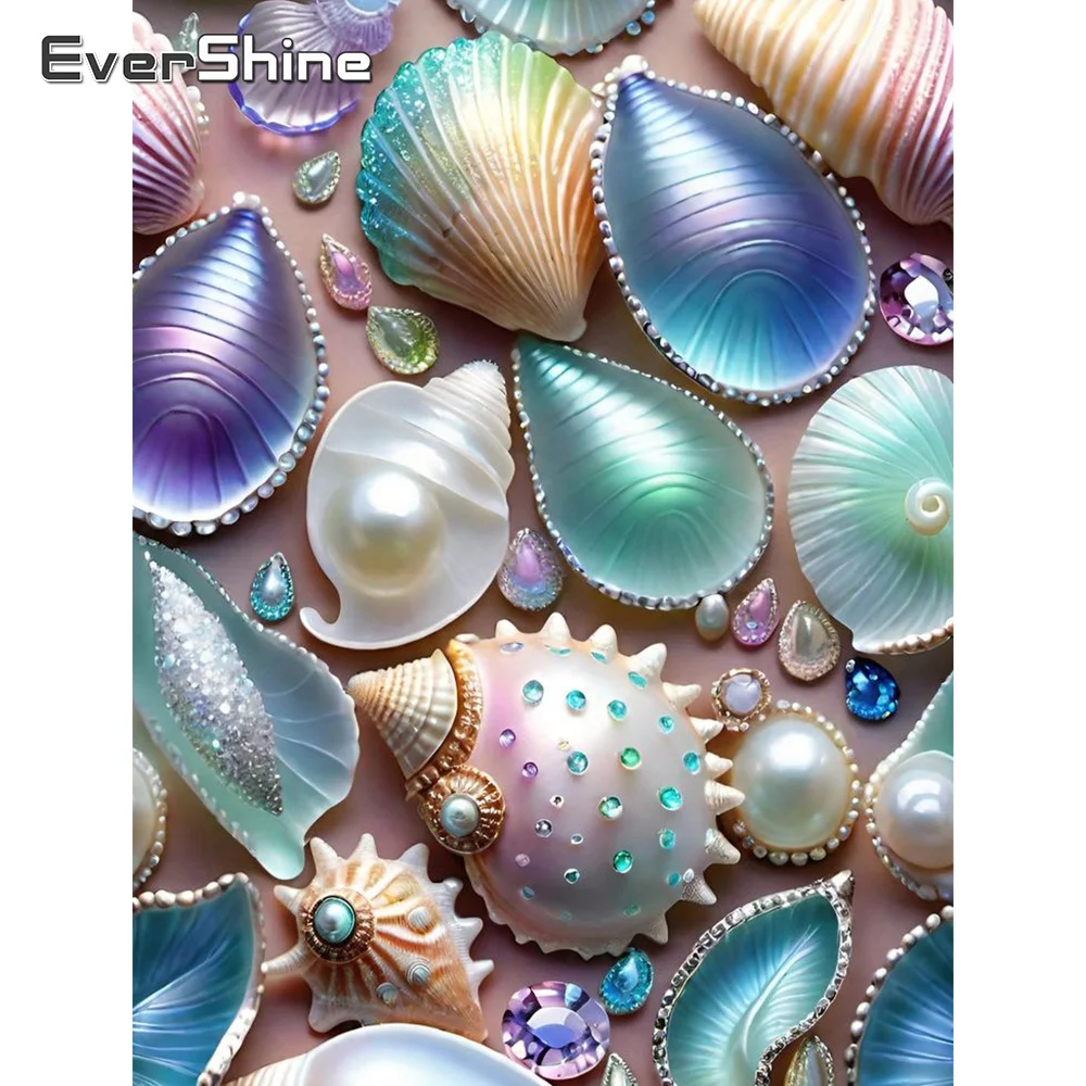 Evershine Diamant Malerei Shell Voll Platz Runde Landschaft Mosaik Bunte Stein Neue Ankunft DIY Stickerei Handgemachtes Geschenk