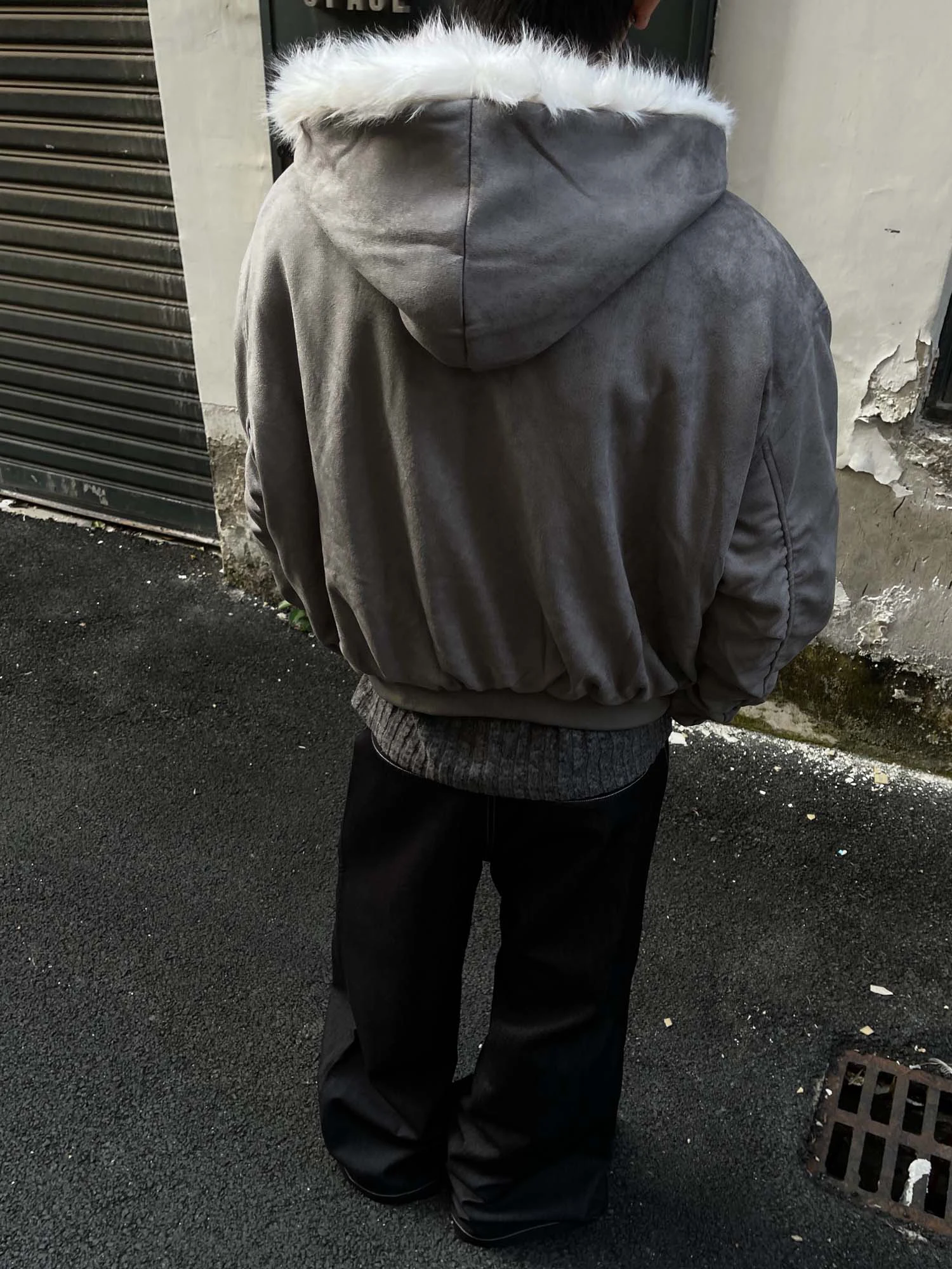 American Retro High Street Fashion Trend Jacket Winter Thickened Warm Zipper Loose Hooded Unisex Coat