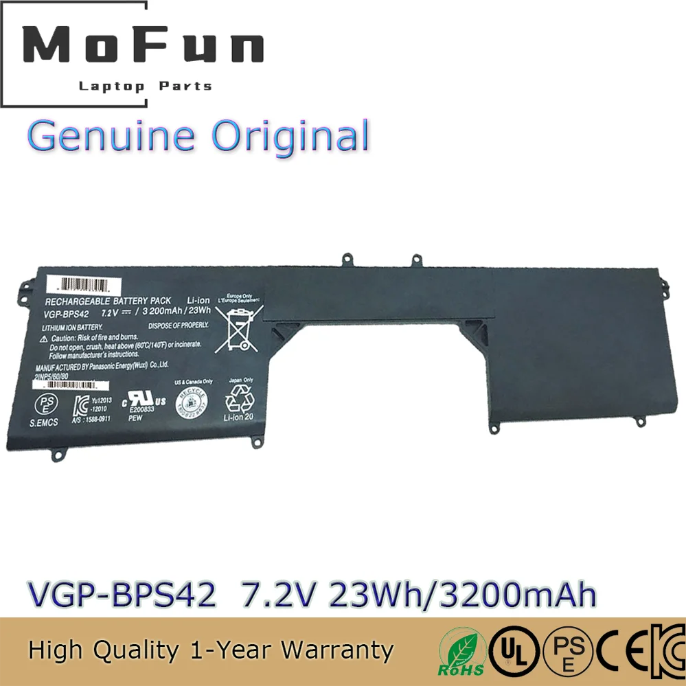 

Оригинальный аккумулятор для ноутбука VGP-BPS42 7,2 В 3200 мАч для Sony VAIO Fit 11A SVF11N14SCP SVF11NA1GW