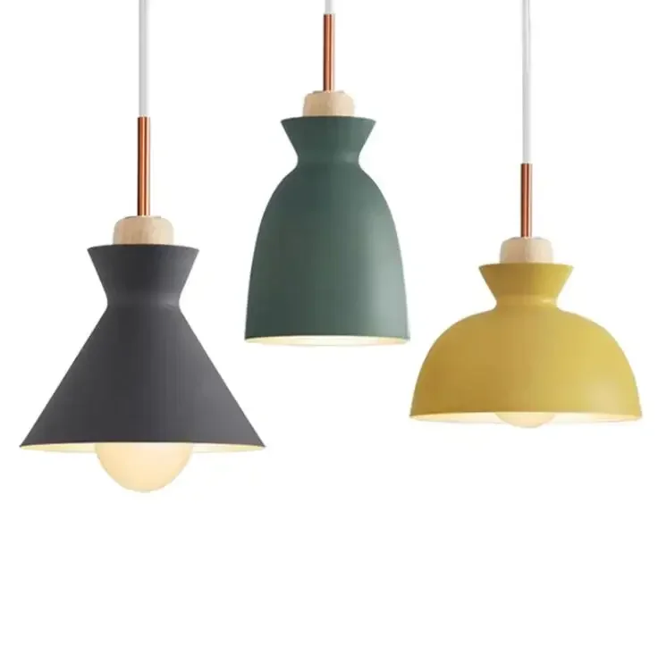 Modern minimalist creative iron Pedant Lamp Nordic restaurant bar cafe living room macaron chandelier