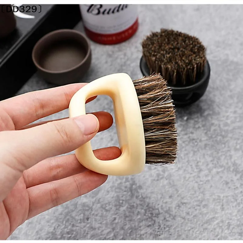 Men Shaving Brush Portable Barber Beard Brushes Salon Face Cleaning Razor Brush Plastic Horse Bristle Shaving Tools〔DD329〕