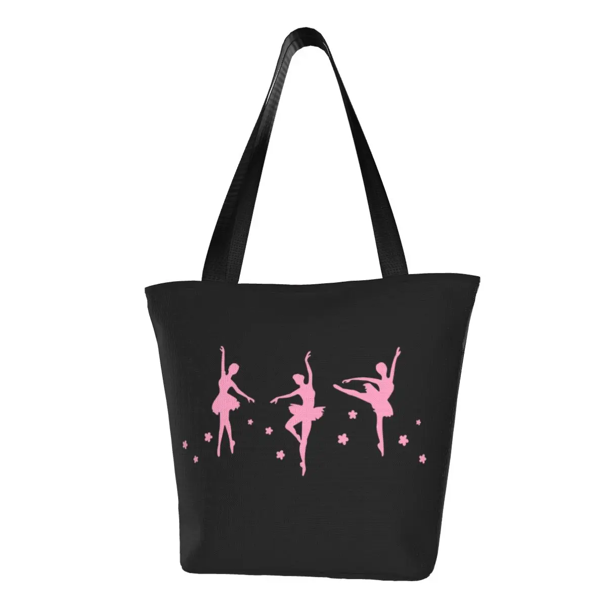 Cute Cute Ballet Dancing Shopping Tote Bags Recycling Ballerina Dance Dancer Groceries Canvas Shopper Shoulder Bag