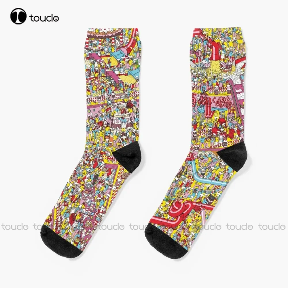 

Where'S Wally Where'S Waldo Socks Unning Socks Women Cartoon Comfortable Best Girls Sports 360° Digital Print Custom Gift Sock