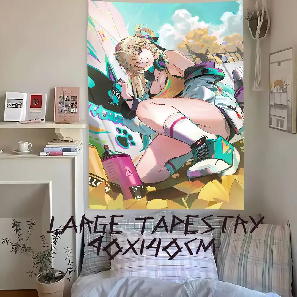 

Kawaii Hot Pretty Cute Girl Lynae Popular Cool WuWa Gaming Tapestry Wall Cloth Tapestries Decor Wall Carpet Bedroom Decoration