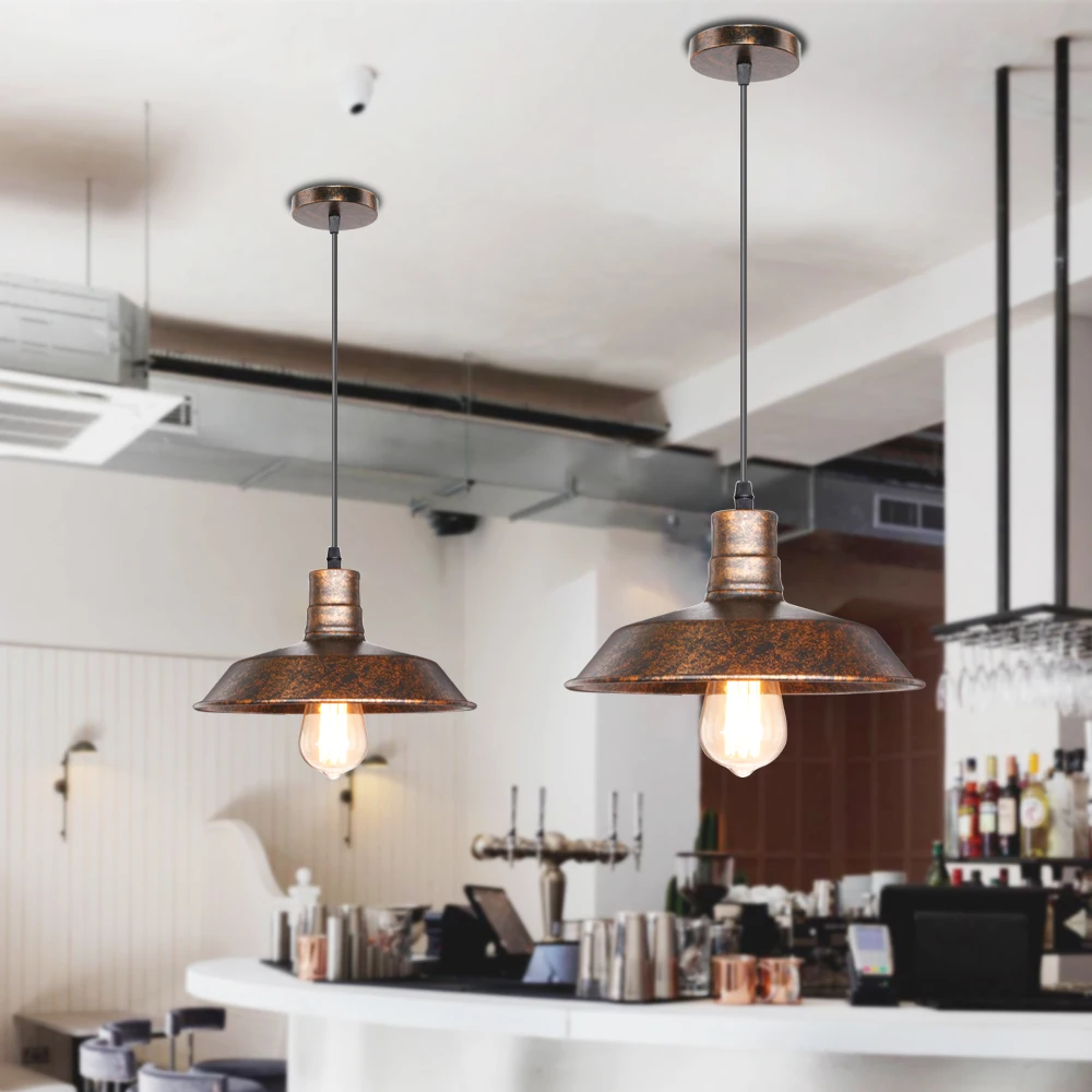 Endüstriyel Vintage pas avizeler asılı ışıklar tavan Metal kolye lambaları ev oturma odası mutfak restoran Bar dekor için