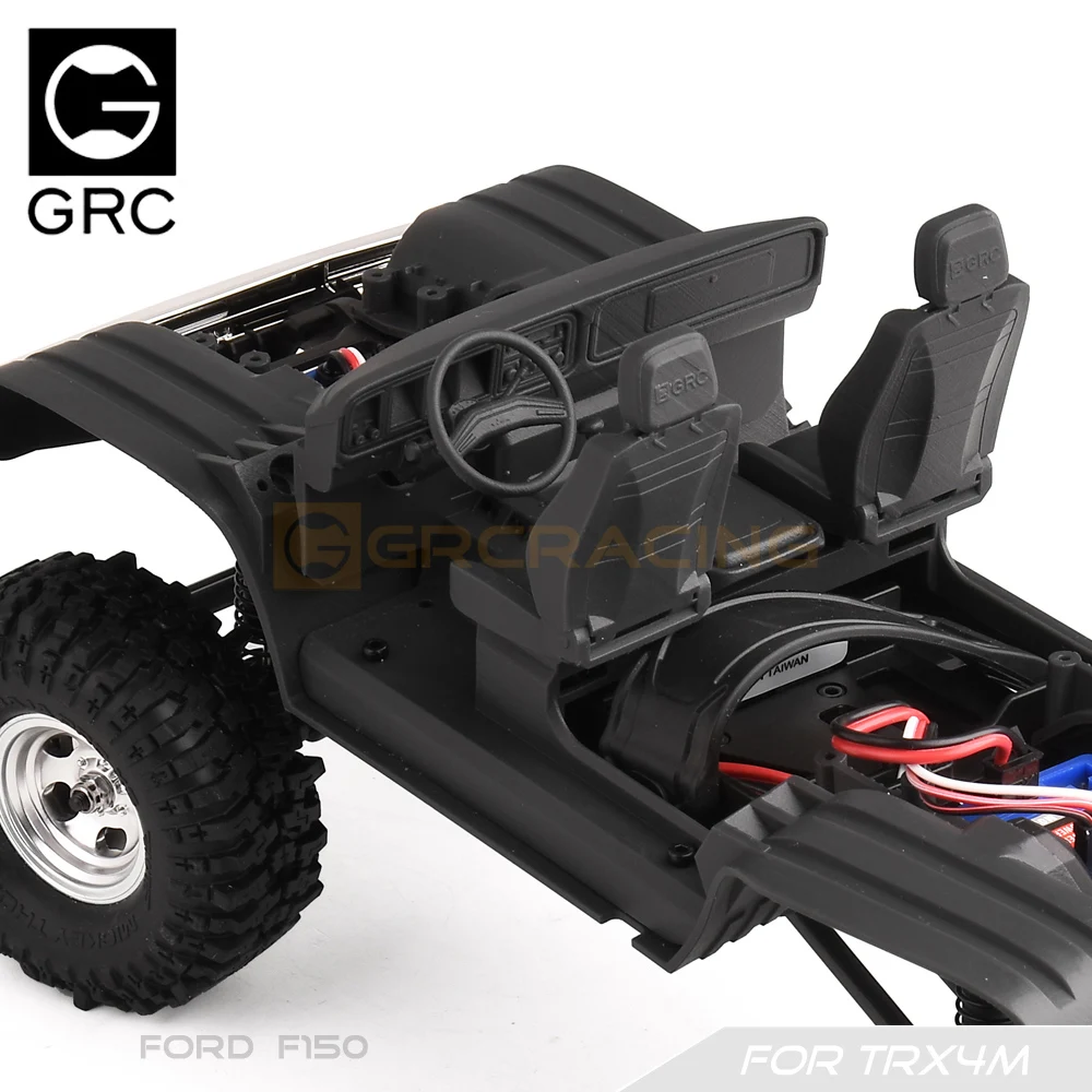 Zdalnie sterowany samochód gąsienicowy Traxxas 1/18 Trx4m F150 wnętrze (druk 3d) wentylator chłodzący silnik konsola środkowa siedzenia # g183w