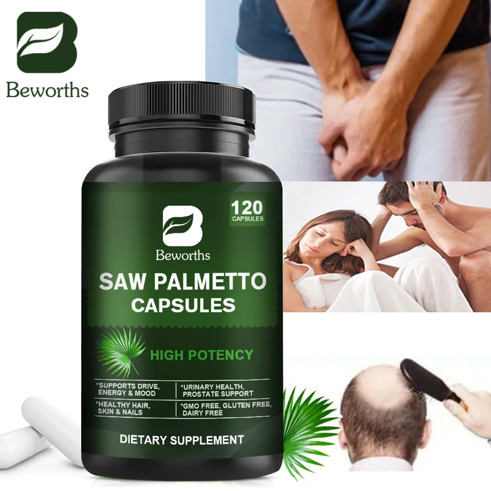 BEWORTHS Saw Palmetto Capsule Supports Prostate and Urinary Health Hair Growth Reduces Hair Loss Male Health Supplements