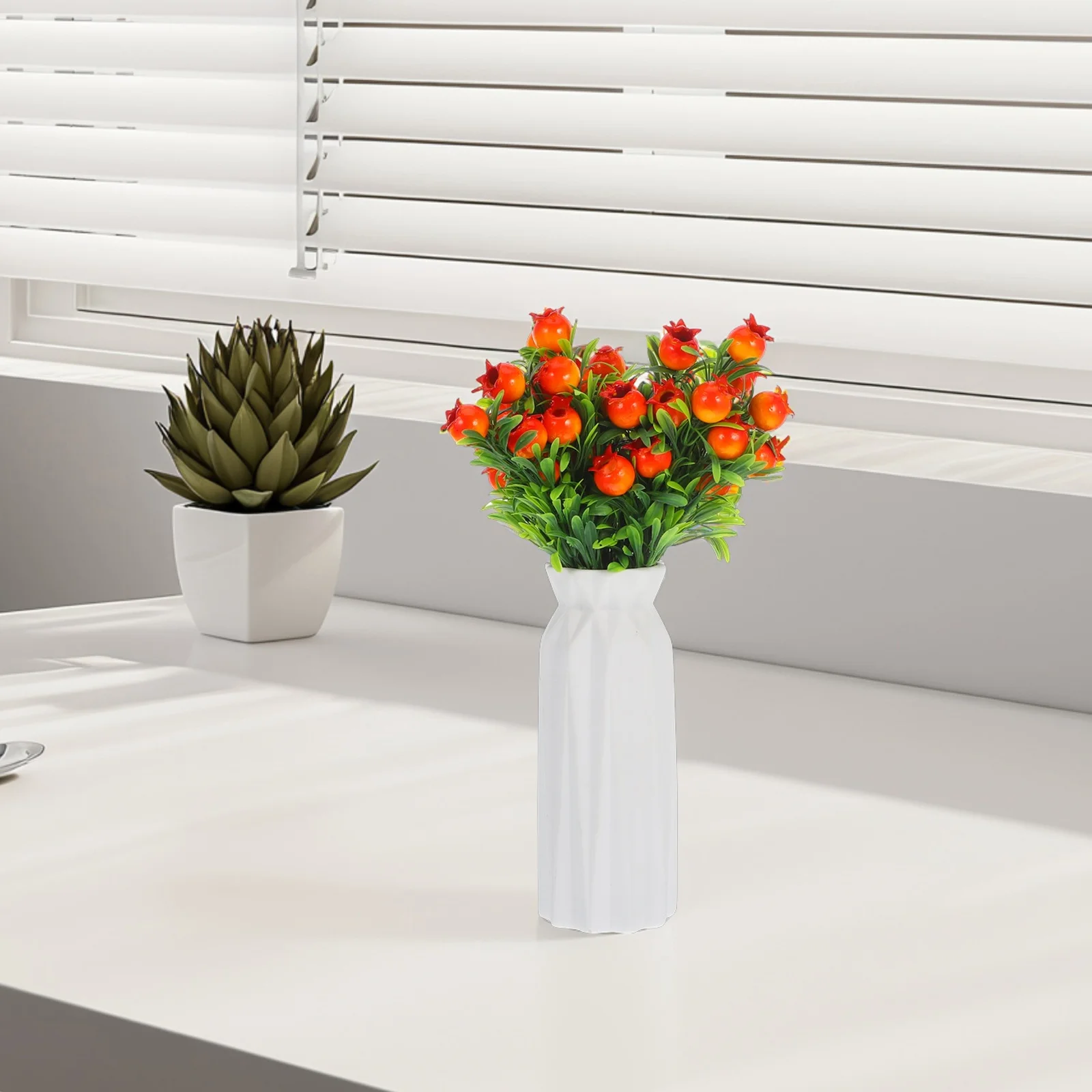 3 قطعة فروع الرمان الاصطناعي واقعية فو الفاكهة ينبع الزخرفية الرمان يختار لحفل زفاف محور زهرية