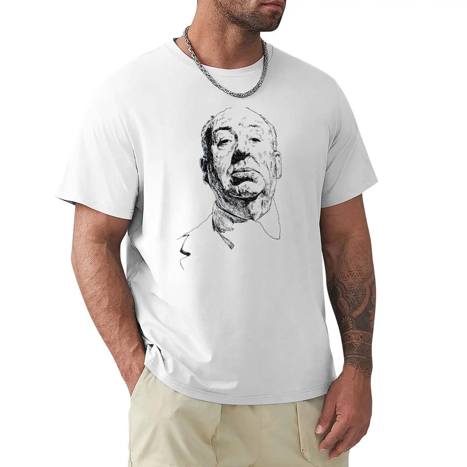 

Alfred Hitchcock Sketch T-Shirt customizeds funnys mens graphic t-shirts big and tall