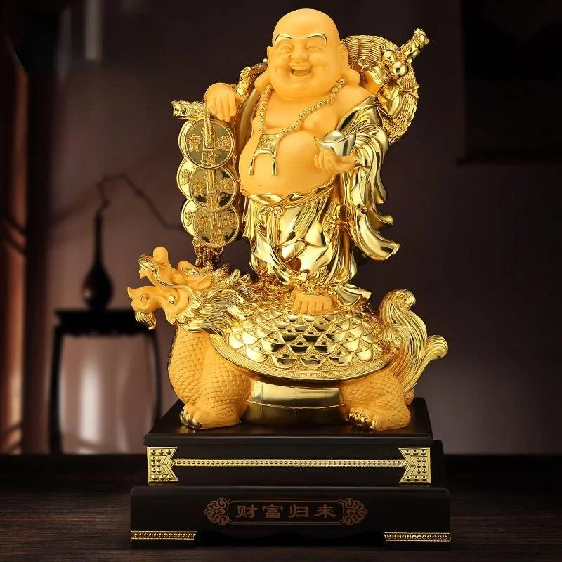 

Fortune Maitreya Buddha Ornaments Living Room Wine Cooler Belly Smiling Buddha Office Decor House Craft Gifts