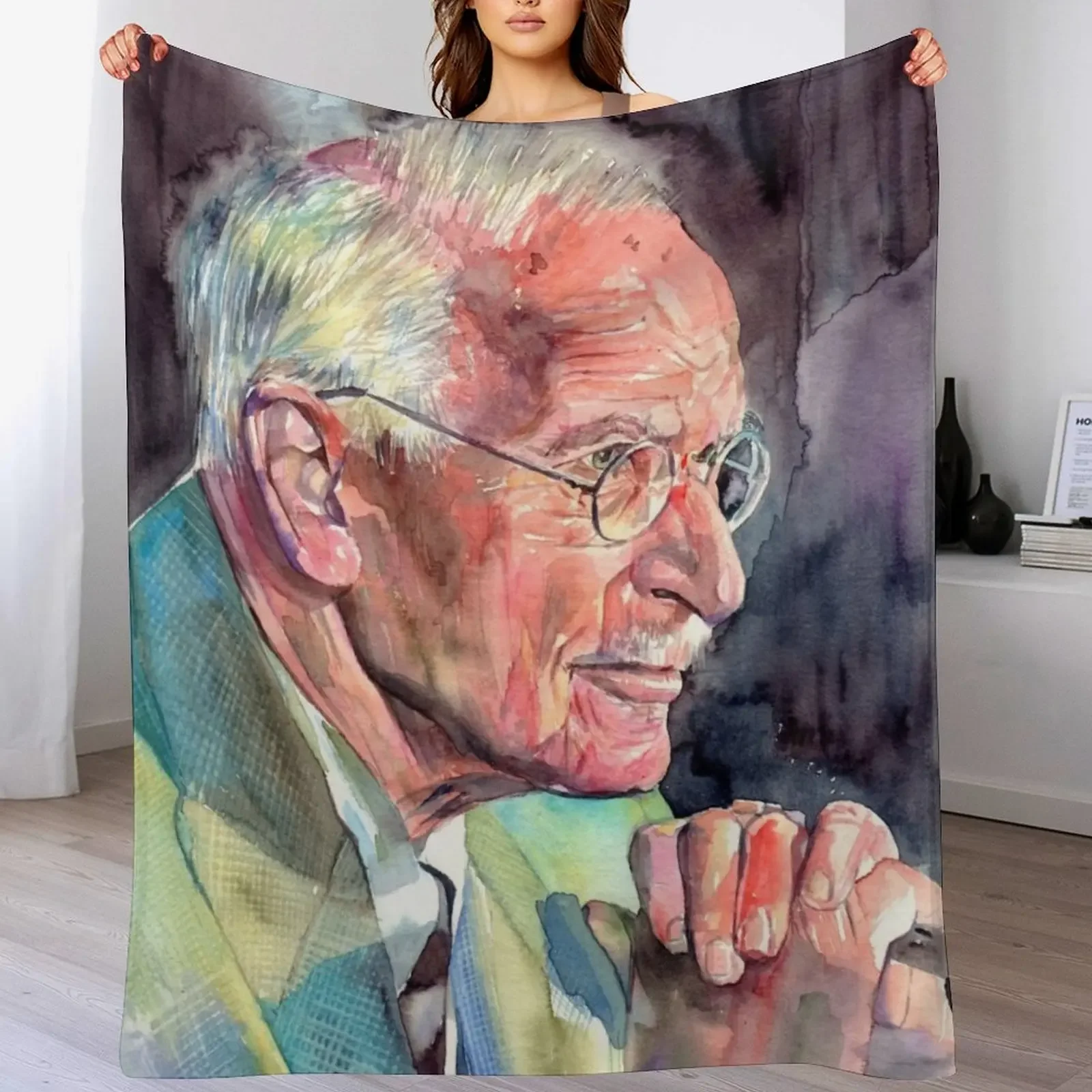 

Carl Gustav Jung Portrait Throw Blanket Blankets For Sofas bed plaid warm for winter Bed covers Blankets