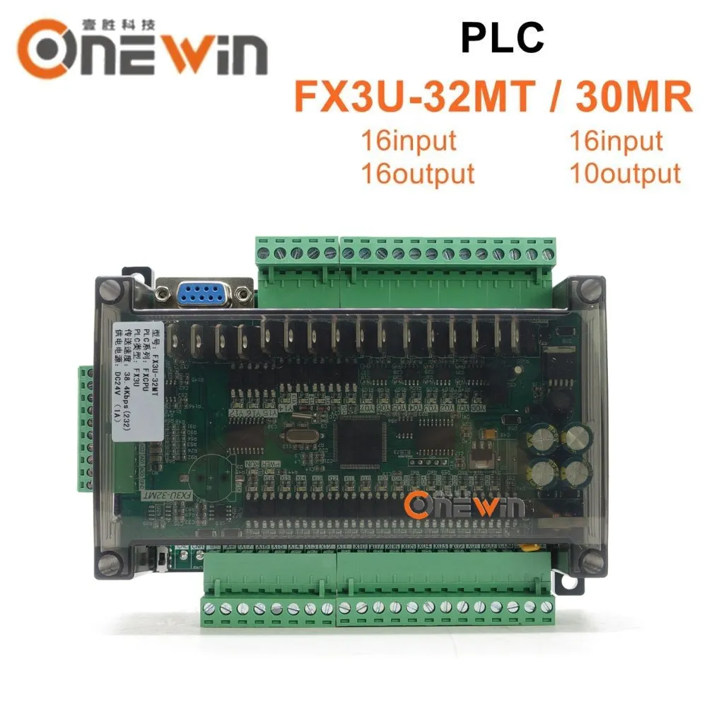 FX3U-32MT FX3U-30MR PLC industrial control board 6AD 2DA Relay output with RTC RS485 CAN communication Compatible with FX1N FX2N