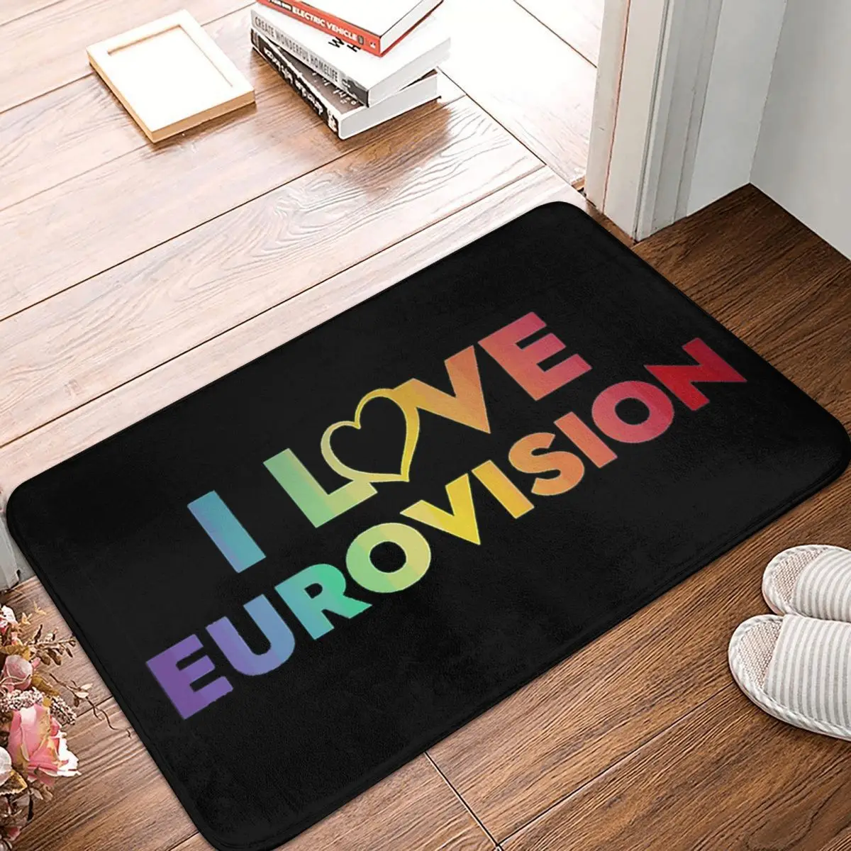 I Love Eurovision Anti-slip Doormat Floor Mat Cushion Carpet Rug for Kitchen Entrance Home Bedroom Footpad Mats