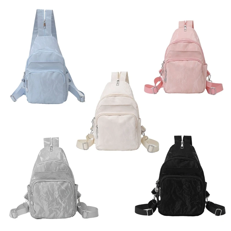 Trend Shoulder Bag Chinese Styles Chest Bag Casual Small Backpack Simple Slings Bag with Adjustable Strap for Women Girl