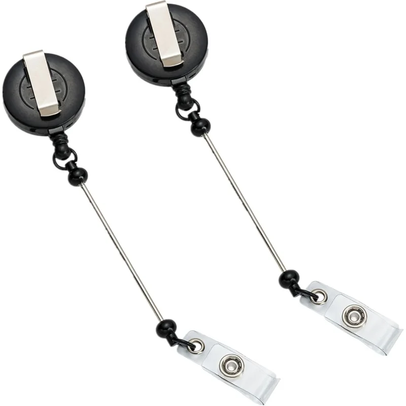 Badge Holder with Belt Clip, 2 Pcs Retractable ID Badge Holder Retractable Badge Holder Reel for Nurse Doctor Volunteer Teacher