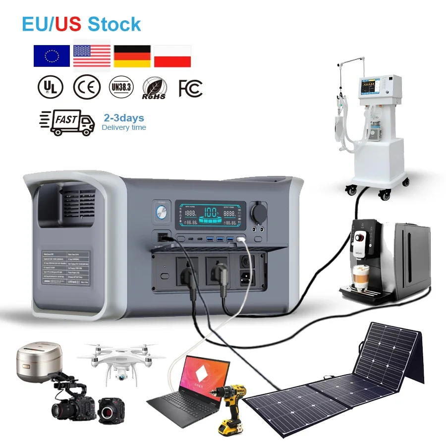 In Stock 320000mAh 1024Wh Portable Power Stations For Camping 1000W Home Energy Solar Storage System Power Supply