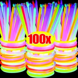 Multicolor Fluorescence Sticks Party Glowing Stick Bright Colorful Light Bright Bendable Glow Bracelet Party Supplies Wholesale