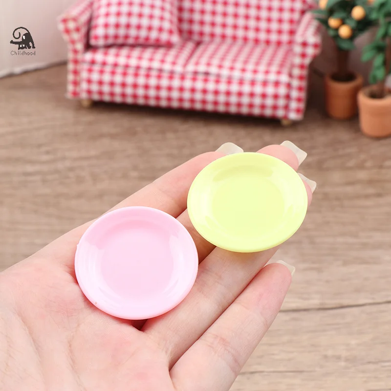 5Pcs Dishes Plate Tableware Dolls House Furniture Miniatures Kitchen Toy Best Gifts For Dollhouse Accessories 3.5cm