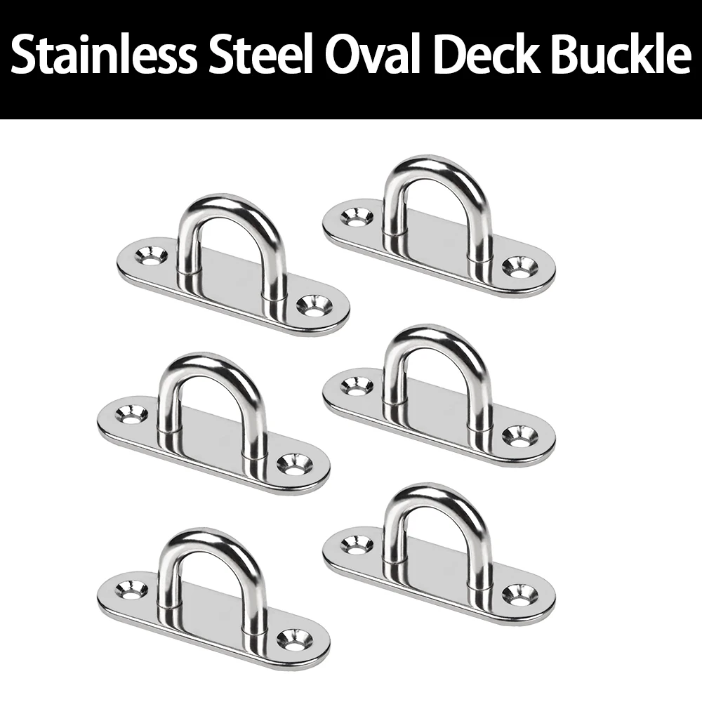

1/5/10PCS 304 Stainless Steel Oval Eye Board Deck Buckle Staple Boat Shade Sail Mounting Fastening Set Marine Grade Hardware