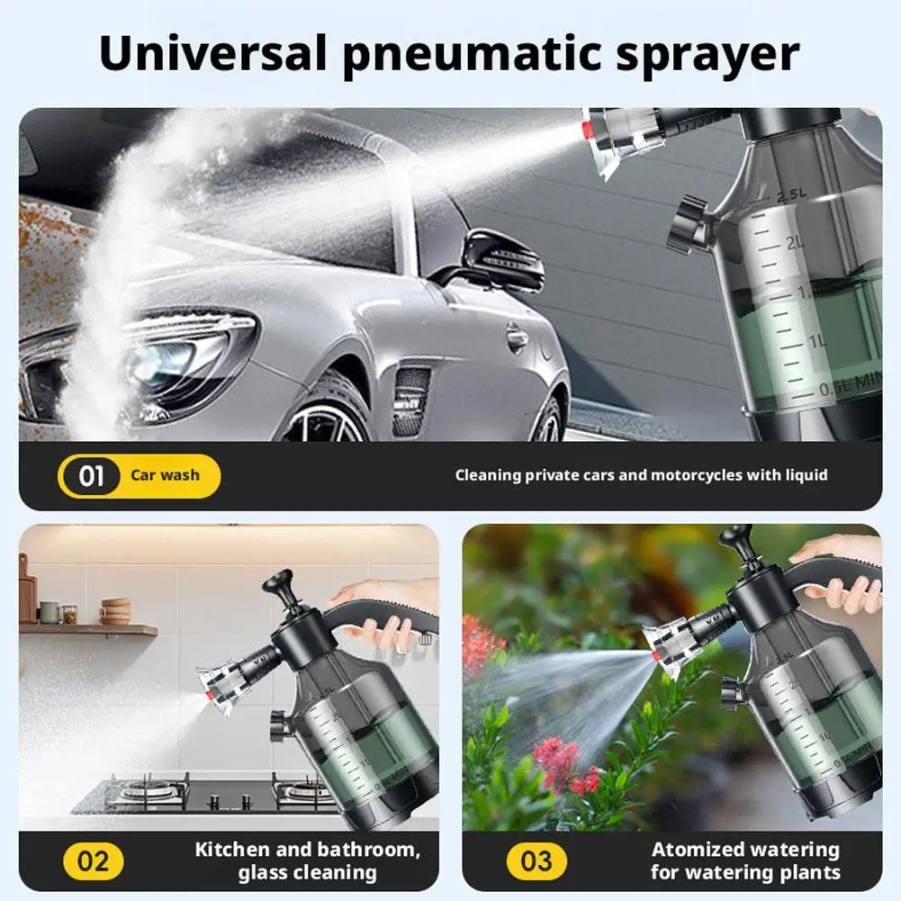 

3L Car Wash Pump Foam Sprayer Fan Shape Home Cleaning Glass Professional Spray Water Pot Hand Held Wash Spray Bottle