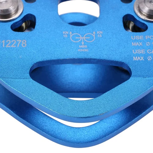 Imagen 2 del producto 6X cuerda de Cable de acero de doble polea de escalada en forma de corazón dispositivo de escalada de 13Mm carrito Zipline de alta velocidad 24KN