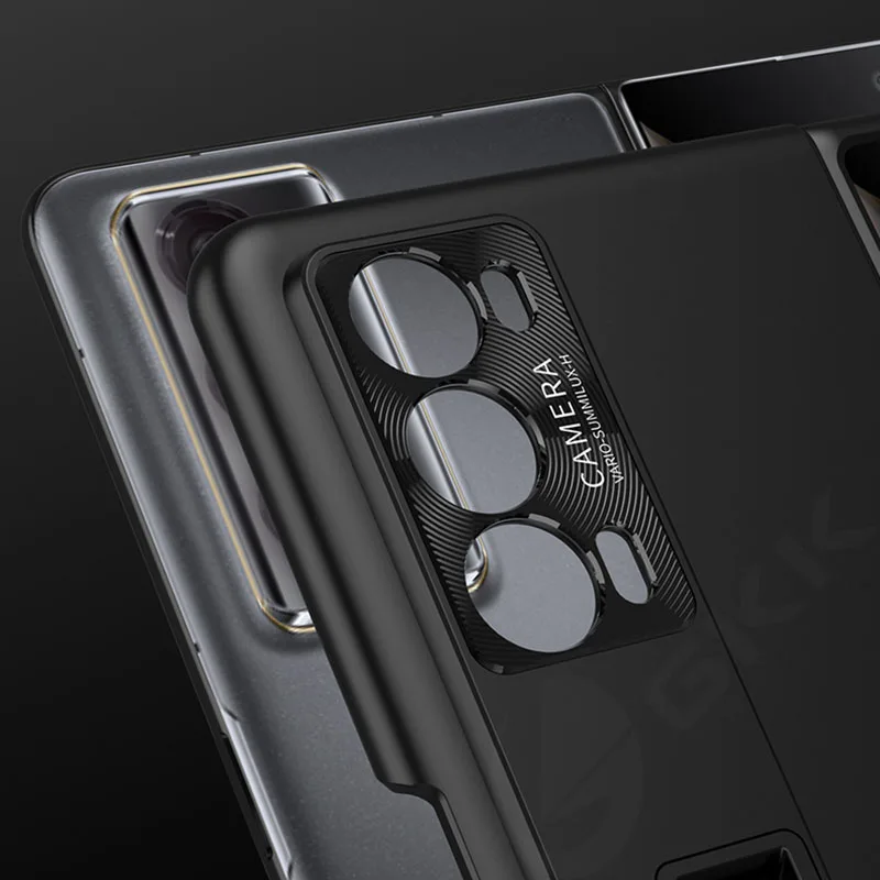 Shockproof Armor Plastic Case for Huawei Honor Magic v2 Case With Tempered Glass Film Stand Matte Hard Cover for Honor Magic v2