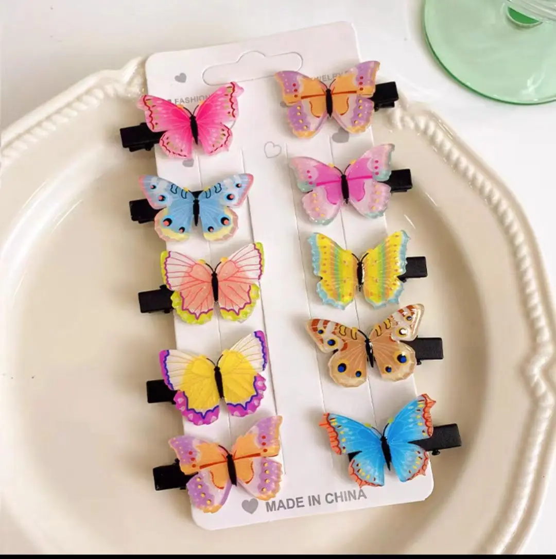 10PCS Butterfly Hair Clips For Women Kids Girls Accessories Gauze Pinzas Para El Pelo Hairpins Headdress Barette Cheveux Fille