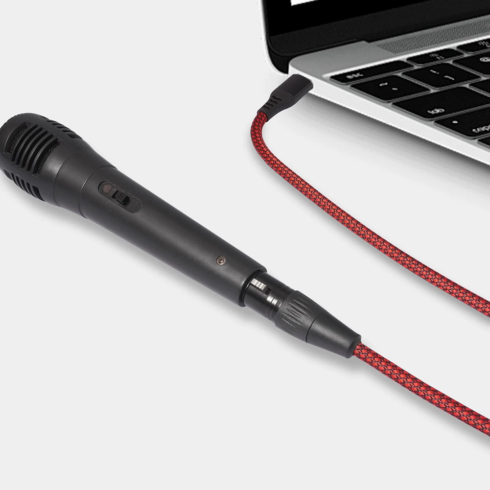 USB Microphone Cable USB Male To XLR Female Mic Link Converter Cable (2M)