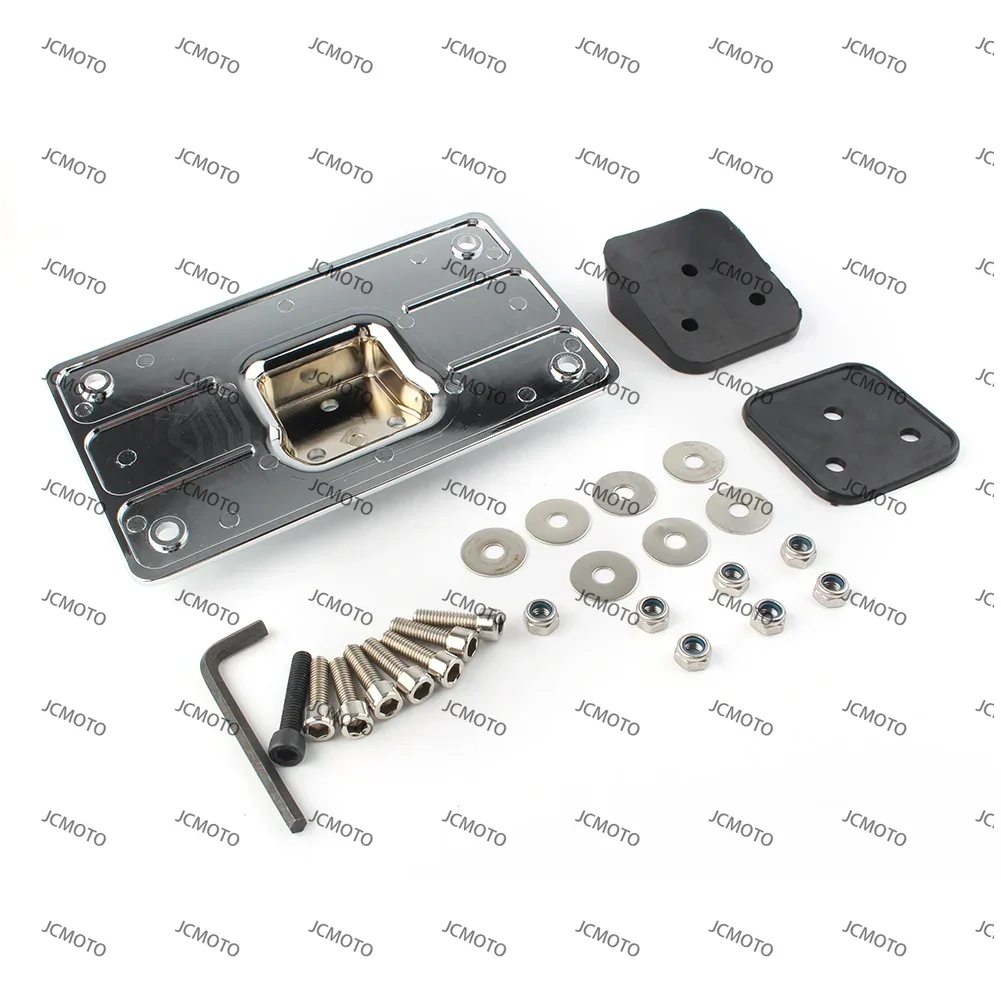 

For Harley Big Twins Sportster Dyna Softail 7*4" Chrome Motorbike Laydown Tilt License Plate Frame Mount