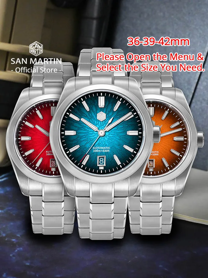 時計 SAN MARTIN automatic Relógio Mecânico San Martin 36/39/42mm Automático
