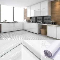 White Contact Paper Vinyl Self Adhesive Wallpaper for Bedroom Living Room Furniture Decoration Glitter Waterproof DIY Sticker