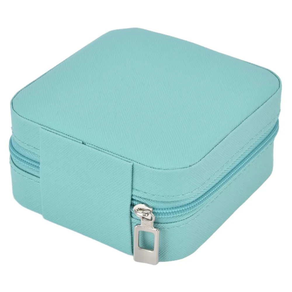Portable Portable Jewelry Case 4 Grids Design Soft Lining Travel Jewelry Box Glue Embryo With Leather And Flannelette