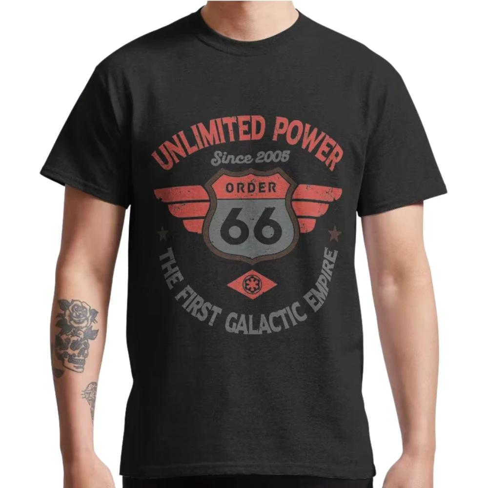 T-Shirt De Moto Route 66 Unlimited Power Pour Motard High-end Luxury Unisex Style Both of Men and Women
