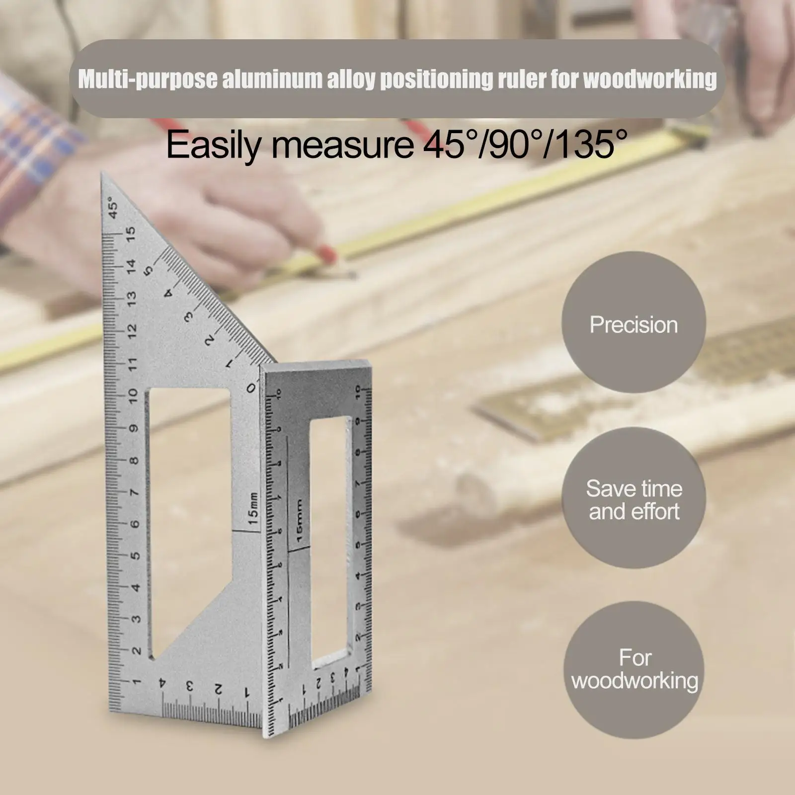 Saddle Layout Square ,Multifunctional Square 45/90/135 Degree  Angle Ruler for Industrial Carpenter