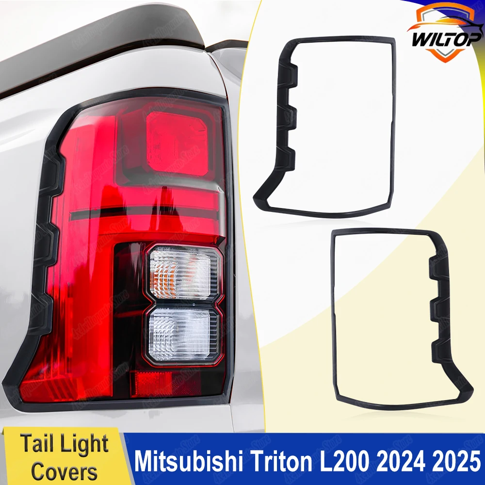 

Tail Light Covers For Mitsubishi Triton L200 2024 2025 Montero Sport Rear Lamp Hood ABS Matte Black Car Exterior Accessories