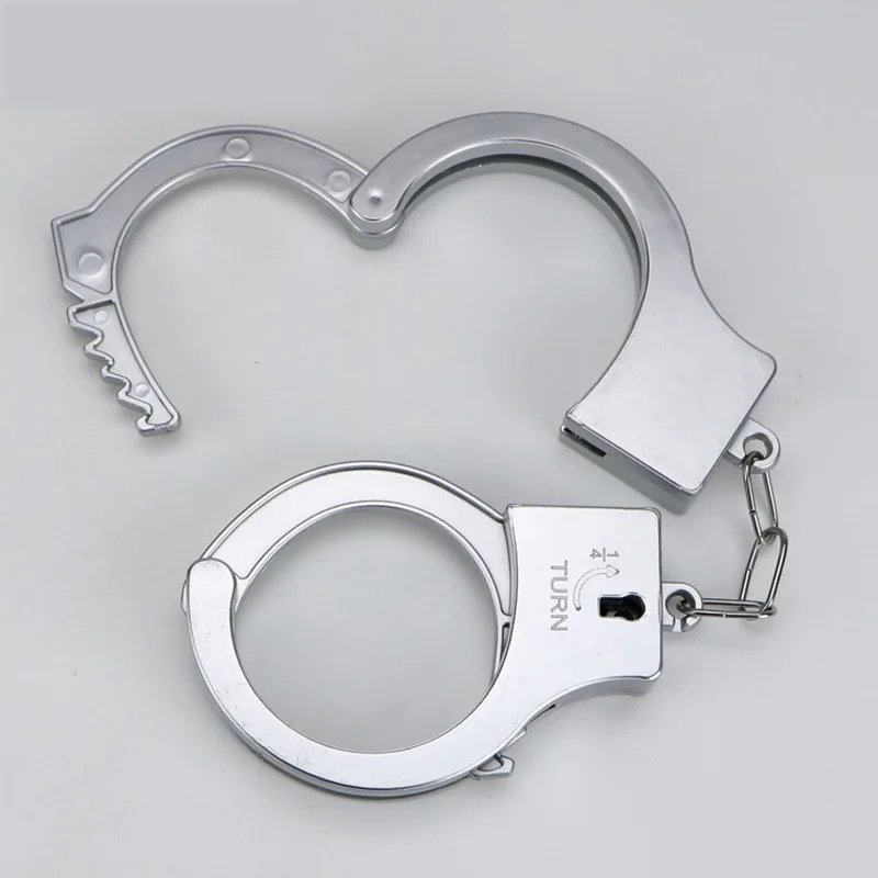 Plastic children's house play house cos performance props electroplated handcuffs simulation prank creative toy hand play tool d