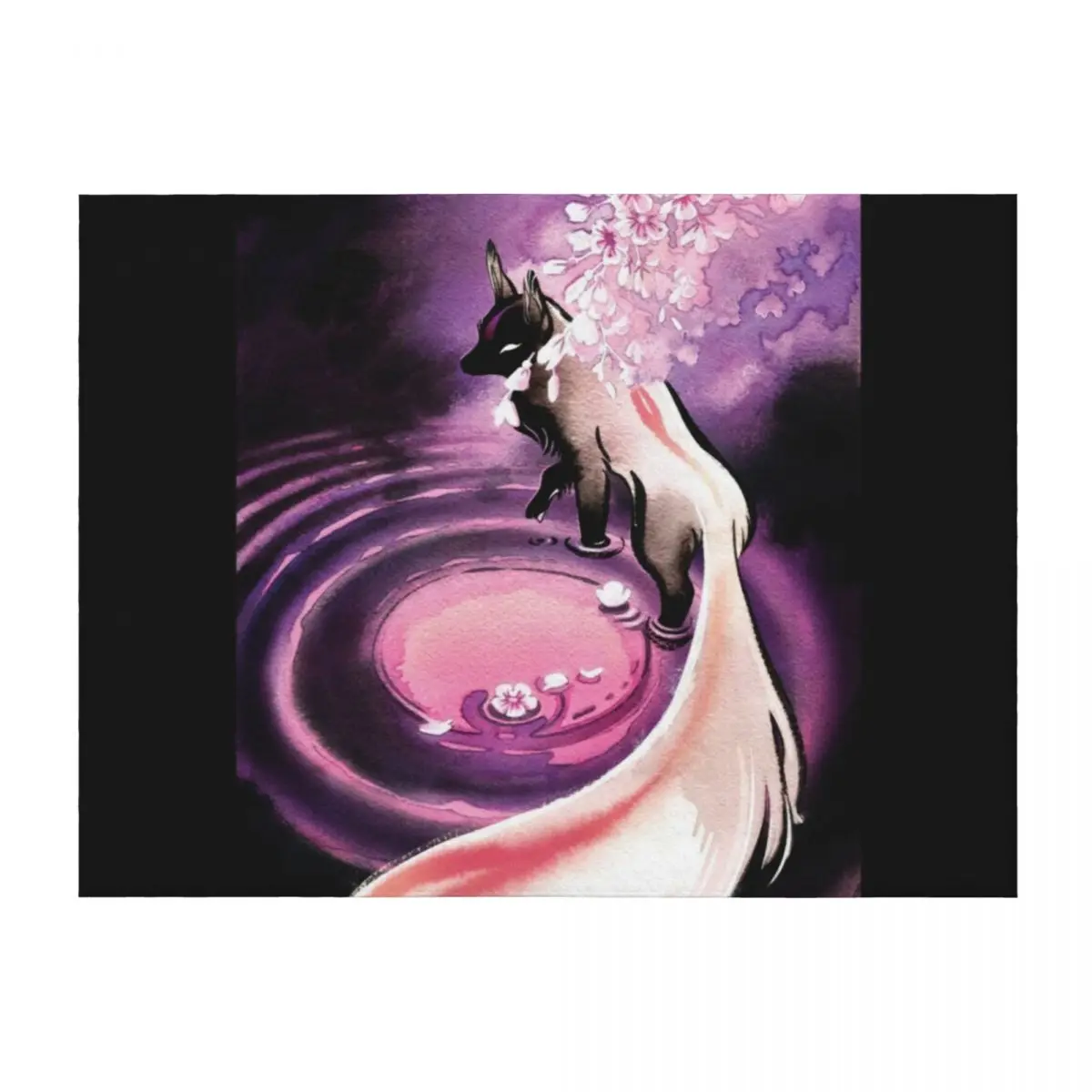 

Rose Moon Sakura Blossom Fox Throw Blanket Furrys Bed Fashionable Soft Big For Sofa Thin Blankets