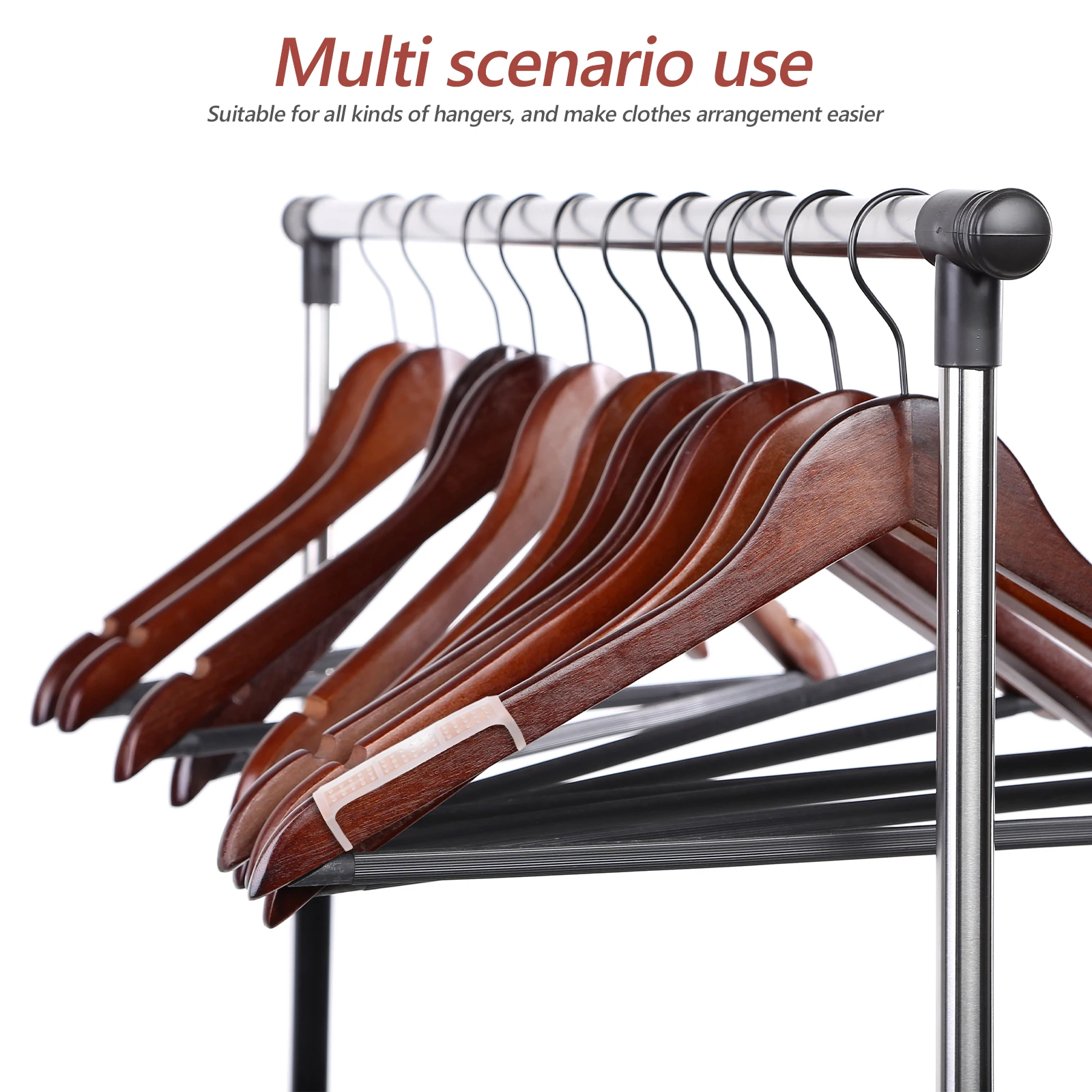 

100pcs Hanger Grips Anti-Slip Shoulder Pads 2Cm Wide Transparent Clothing Hanger Protectors For Plastic Hangers