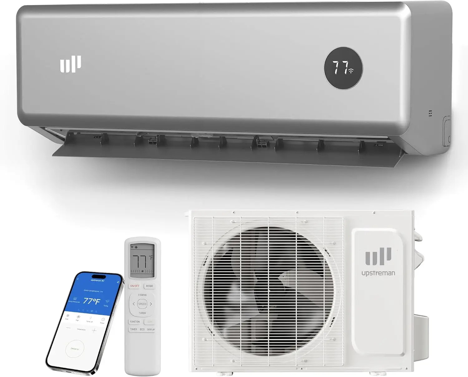 Air Conditioner, 12000 BTU Mini Split AC/Heating System 20 SEER2 Ductless,Energy Efficient Inverter WiFi Control,Up to 750 Sq.Ft