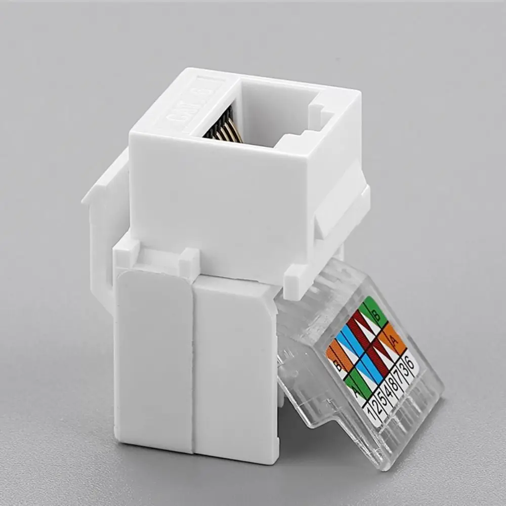 Wall Adapter Cat5e Cat6 RJ45 Ethernet Module Tool-Less White Module Coupler Computer Module