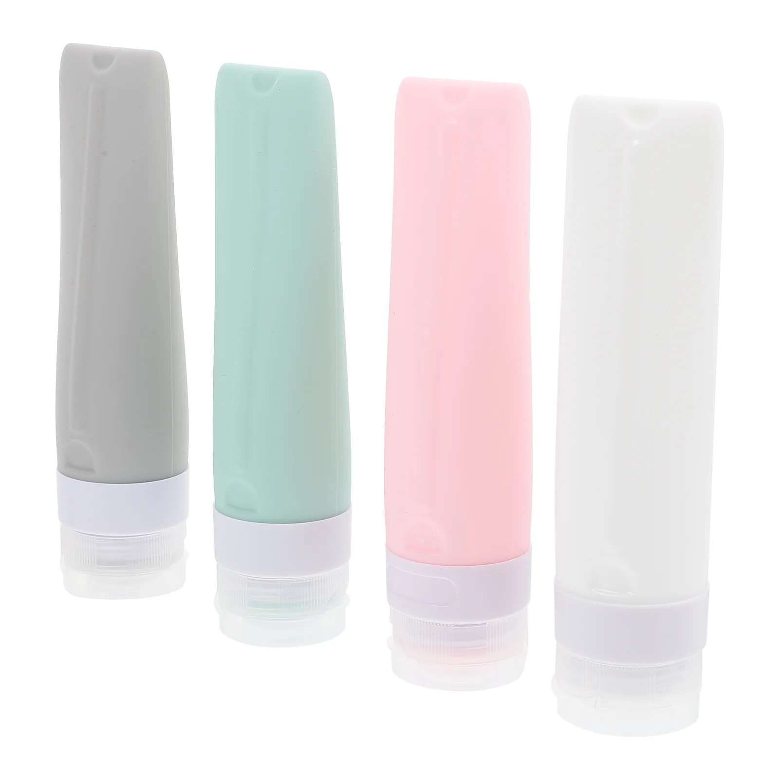 

4 Pcs Silica Gel Bottle Travel Lotion Bottles for Toiletries Squeezable Shampoo Container Toiletry Portable