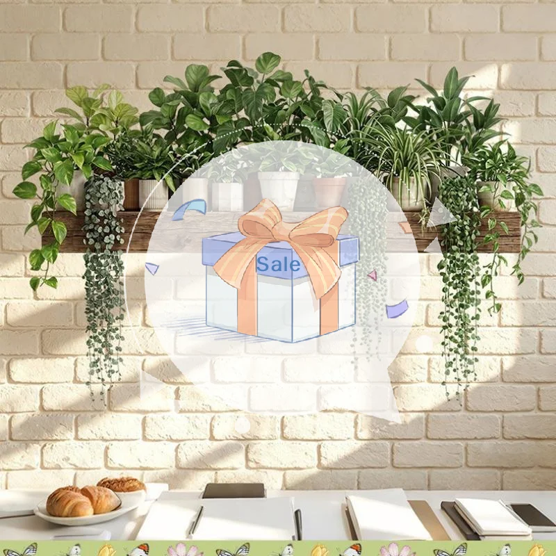 Green Plant Hanging Basket Wall Stickers Self-Adhesive No Residue Bohemian Decor for Office Living Room