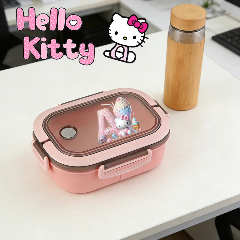 

HelloKitty Sanrio Bento Lunch Box Student Portable Food Boxes Kawaii Microwave Picnic Case Children Cute Food Container Gift New