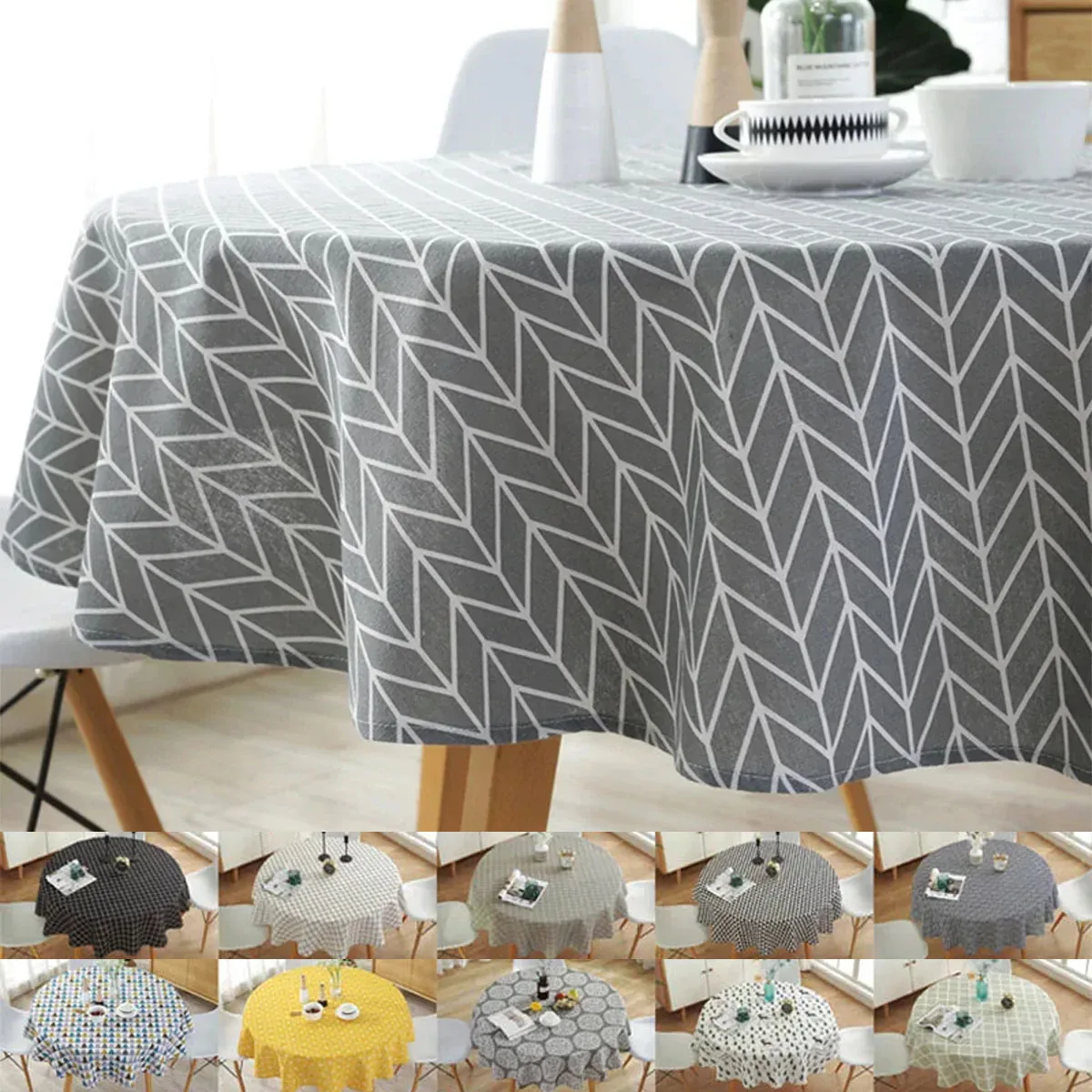 

120/150cm Round Polyester Table Cover Banquet Dining Table Cloth Simple Tablecloth for Birthday Party Home Wedding Decoration